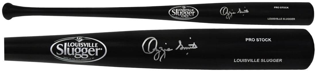 Ozzie Smith Signed Louisville Slugger Pro Stock Black Baseball Bat - SMIBAT101 - Ozzie Smith Signed Louisville Slugger Pro Stock Black Baseball Bat product image