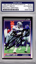 Emmitt Smith Signed Dallas Cowboys 1990 Score Rookie Card #101T PSA - SMICAR304 - Emmitt Smith Signed Dallas Cowboys 1990 Score Rookie Card #101T PSA product image