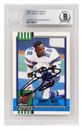 Emmitt Smith Signed Dallas Cowboys 1990 Topps Traded Football Rookie Card #27T - (Beckett Encapsulated) - SMICAR305 - Emmitt Smith Signed Dallas Cowboys 1990 Topps Traded Football Rookie Card #27T - (Beckett Encapsulated) product image