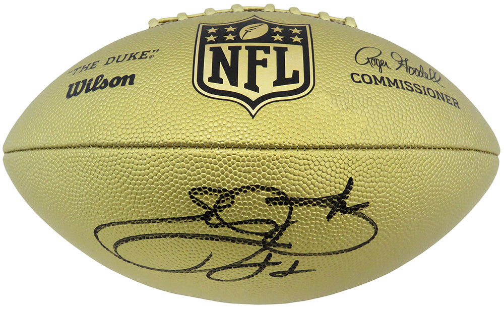 Emmitt Smith Signed Wilson Duke Gold Metallic NFL Full Size Replica Football - SMIFTB305 - Emmitt Smith Signed Wilson Duke Gold Metallic NFL Full Size Replica Football product image