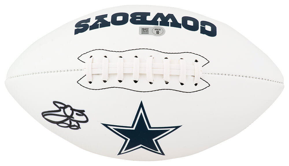 Emmitt Smith Signed Dallas Cowboys Franklin White Logo Football - (Beckett) - SMIFTB307 - Emmitt Smith Signed Dallas Cowboys Franklin White Logo Football - (Beckett) product image