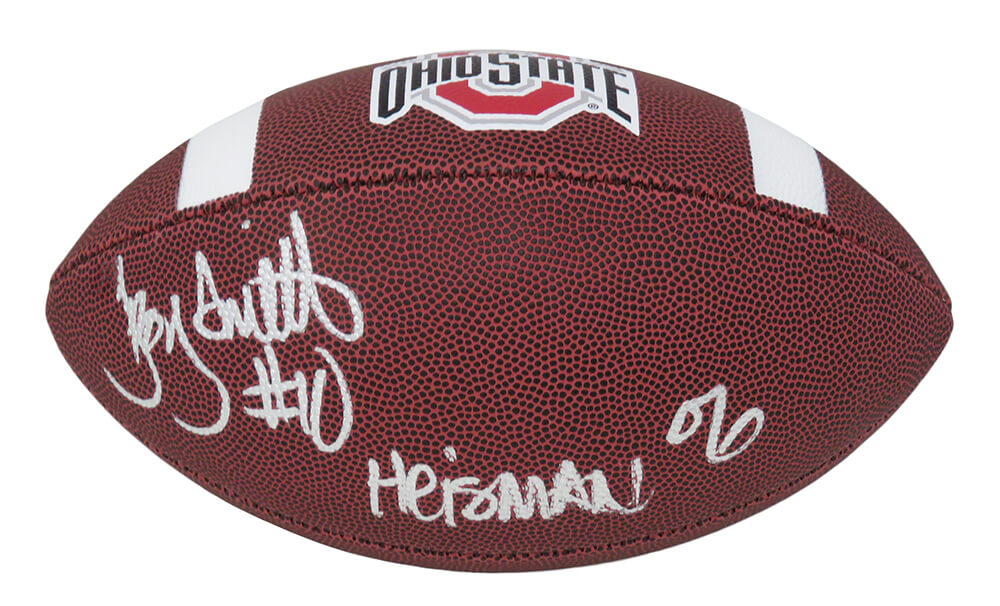 Troy Smith Signed Ohio State Buckeyes Baden Brown Logo Football w/Heisman'06 - SMIFTB361 - Troy Smith Signed Ohio State Buckeyes Baden Brown Logo Football w/Heisman'06 product image