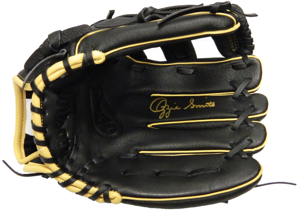 Ozzie Smith Signed Wilson Black Fielders Glove - SMIGLV100 - Ozzie Smith Signed Wilson Black Fielders Glove product image