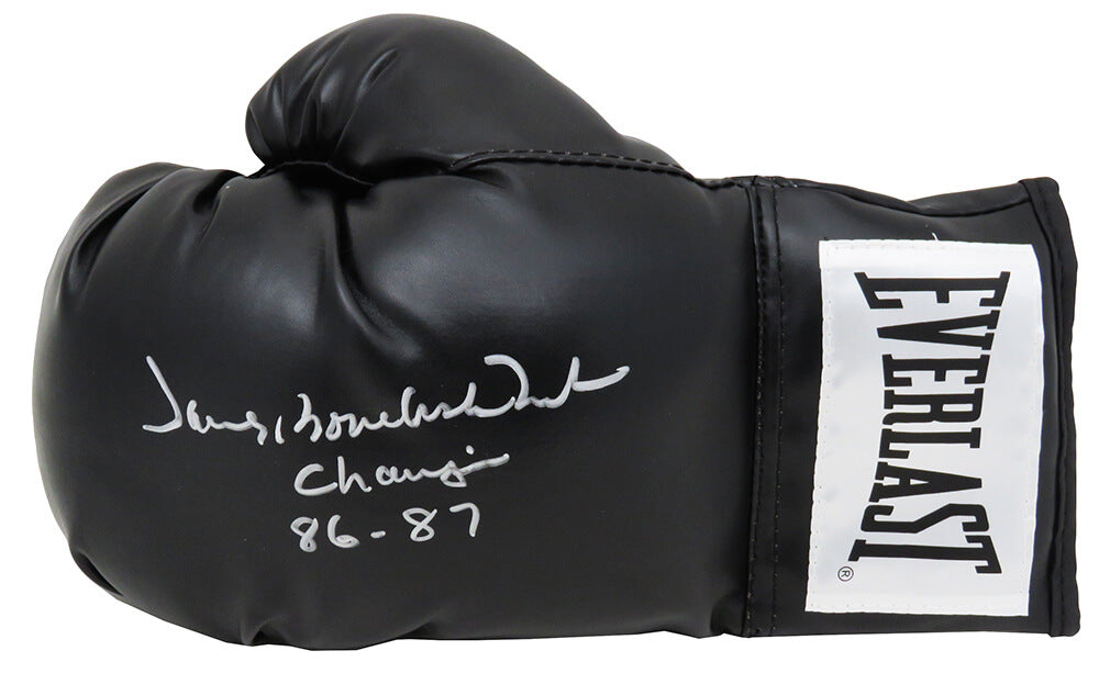 James 'Bonecrusher' Smith Signed Everlast Black Boxing Glove w/Champion 86-87 - SMIGLV504 - James 'Bonecrusher' Smith Signed Everlast Black Boxing Glove w/Champion 86-87 product image