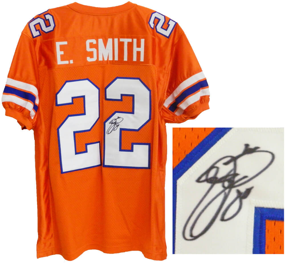 Emmitt Smith Signed Custom Throwback Orange  Jersey - SMIJRY304 - Emmitt Smith Signed Custom Throwback Orange Jersey product image