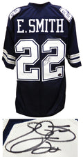 Emmitt Smith Signed Navy Custom Football Jersey - SMIJRY305 - Emmitt Smith Signed Navy Custom Football Jersey product image