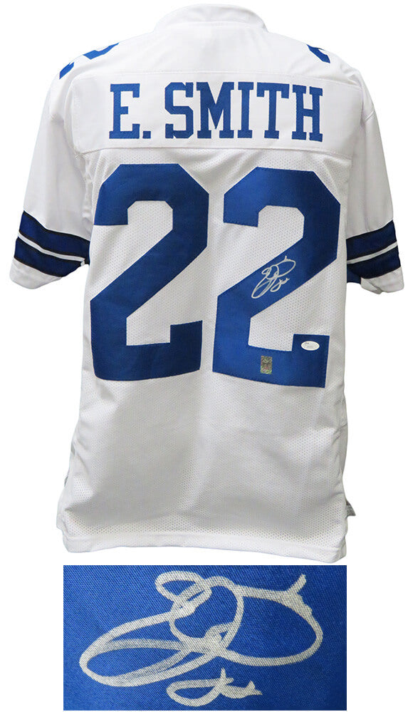 Emmitt Smith Signed White Custom Football Jersey (JSA) - SMIJRY306 - Emmitt Smith Signed White Custom Football Jersey (JSA) product image