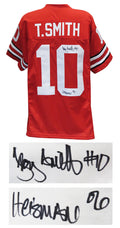 Troy Smith Signed Red Custom Football Jersey w/Heisman'06 - SMIJRY350 - Troy Smith Signed Red Custom Football Jersey w/Heisman'06 product image