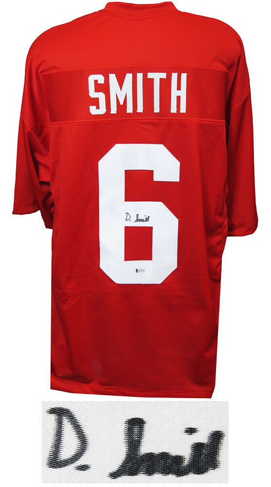 Devonta Smith Signed Red Custom College Football Jersey (Beckett) - SMIJRY360 - Devonta Smith Signed Red Custom College Football Jersey (Beckett) product image