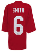 Devonta Smith Signed Red Custom Football Jersey - (Beckett COA) - SMIJRY362 - Devonta Smith Signed Red Custom Football Jersey - (Beckett COA) product image