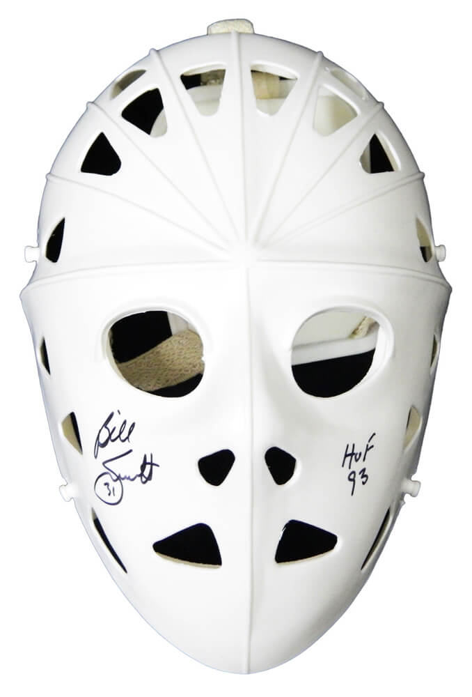 Billy Smith Signed White Throwback Full Size Goalie Mask w/HOF'93 - SMIMAS401 - Billy Smith Signed White Throwback Full Size Goalie Mask w/HOF'93 product image