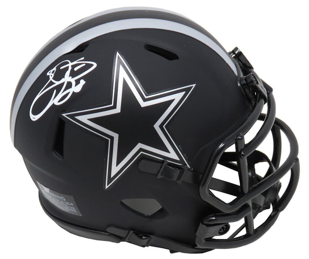 Emmitt Smith Signed Dallas Cowboys Eclipse Black Matte Riddell Speed Mini Helmet - SMIMIN303 - Emmitt Smith Signed Dallas Cowboys Eclipse Black Matte Riddell Speed Mini Helmet product image