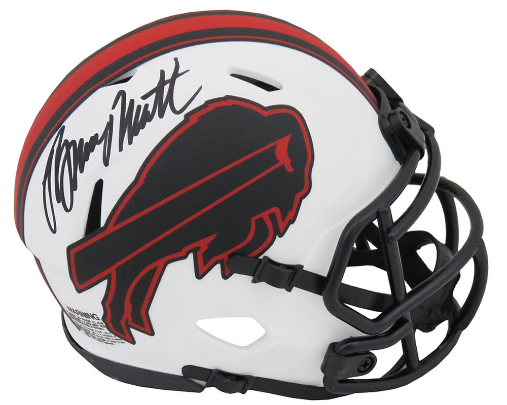 Bruce Smith Signed Buffalo Bills Lunar Eclipse White Matte Riddell Speed Mini Helmet - SMIMIN335 - Bruce Smith Signed Buffalo Bills Lunar Eclipse White Matte Riddell Speed Mini Helmet product image