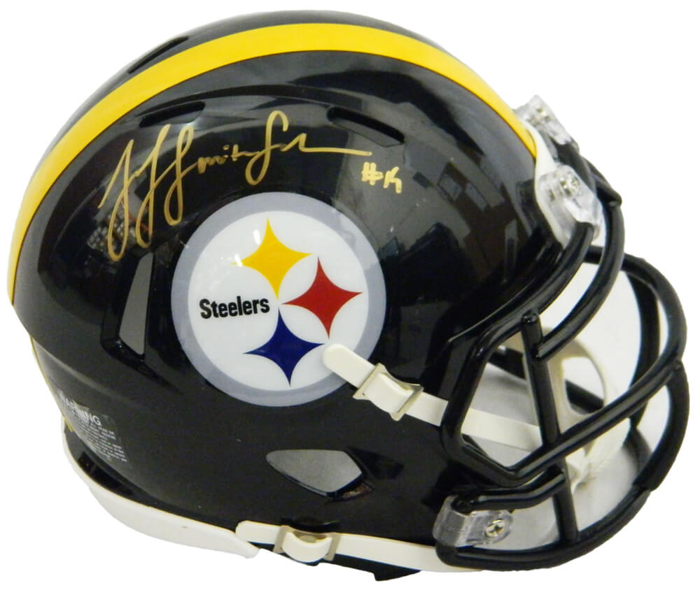 JuJu Smith Schuster Signed Pittsburgh Steelers Riddell Speed Mini Helmet - SMIMIN340 - JuJu Smith Schuster Signed Pittsburgh Steelers Riddell Speed Mini Helmet product image