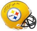 JuJu Smith Schuster Signed Pittsburgh Steelers Gold 75th Anniversary Riddell Mini Helmet - SMIMIN343 - JuJu Smith Schuster Signed Pittsburgh Steelers Gold 75th Anniversary Riddell Mini Helmet product image