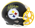 JuJu Smith Schuster Signed Pittsburgh Steelers Flat Black Matte Riddell Speed Mini Helmet - SMIMIN345 - JuJu Smith Schuster Signed Pittsburgh Steelers Flat Black Matte Riddell Speed Mini Helmet product image