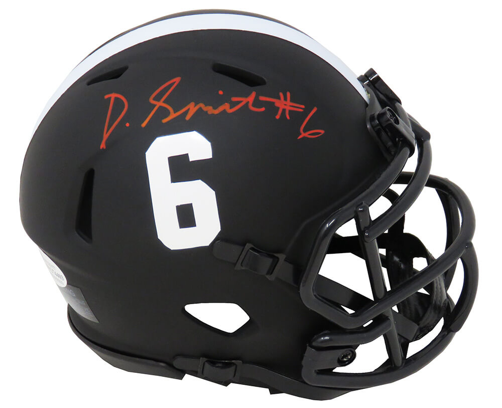 Devonta Smith Signed Alabama Crimson Tide Eclipse Black Matte Riddell Speed Mini Helmet (Beckett) - SMIMIN361 - Devonta Smith Signed Alabama Crimson Tide Eclipse Black Matte Riddell Speed Mini Helmet (Beckett) product image