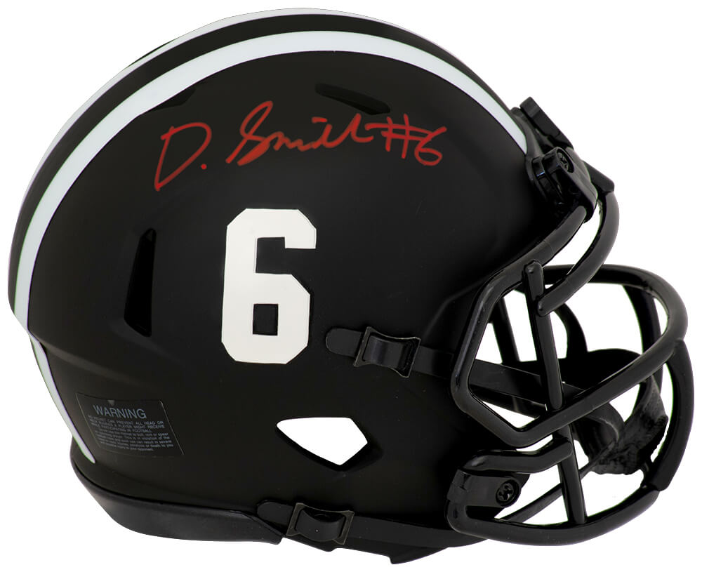 Devonta Smith Signed Alabama Crimson Tide Eclipse Black Matte Riddell Speed Mini Helmet - SMIMIN365 - Devonta Smith Signed Alabama Crimson Tide Eclipse Black Matte Riddell Speed Mini Helmet product image