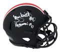 Troy Smith Signed Ohio State Buckeyes Eclipse Black Matte Riddell Speed Mini Helmet w/Heisman'06 - SMIMIN371 - Troy Smith Signed Ohio State Buckeyes Eclipse Black Matte Riddell Speed Mini Helmet w/Heisman'06 product image