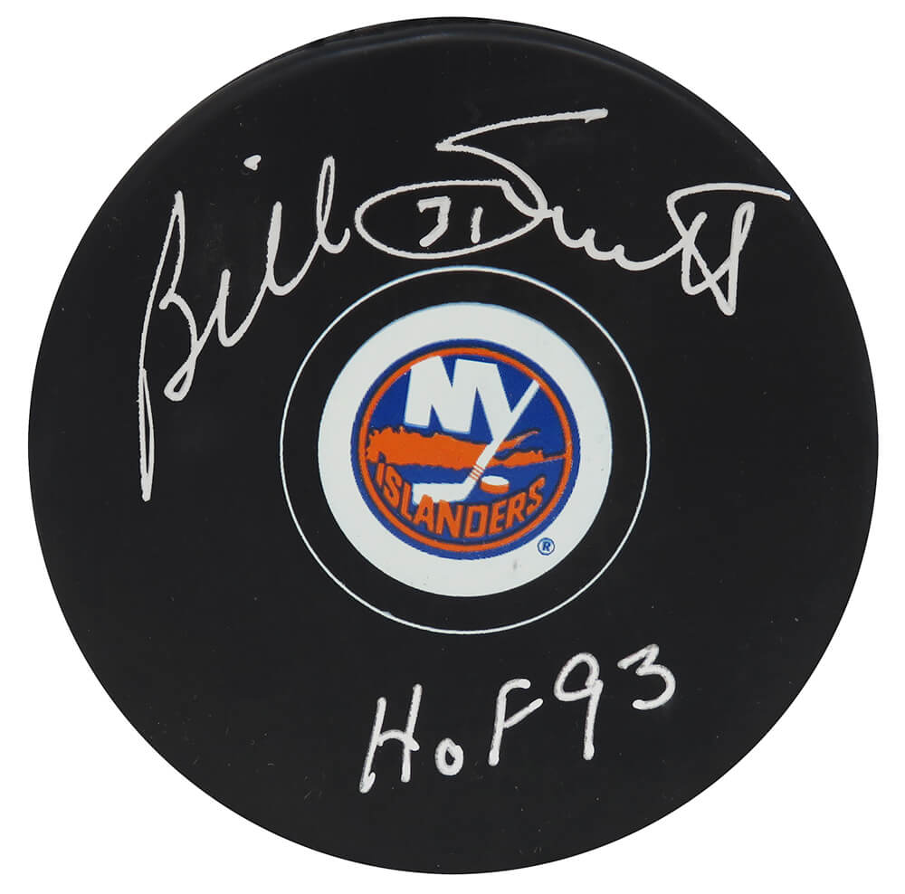 Billy Smith Signed NY Islanders Logo Hockey Puck w/HOF'93 - SMIPUC412 - Billy Smith Signed NY Islanders Logo Hockey Puck w/HOF'93 product image