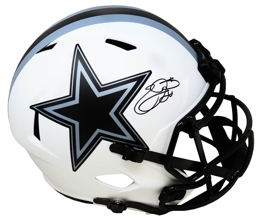 Emmitt Smith Signed Dallas Cowboys Lunar Eclipse White Matte Riddell Full Size Speed Replica Helmet - SMIREP308 - Emmitt Smith Signed Dallas Cowboys Lunar Eclipse White Matte Riddell Full Size Speed Replica Helmet product image