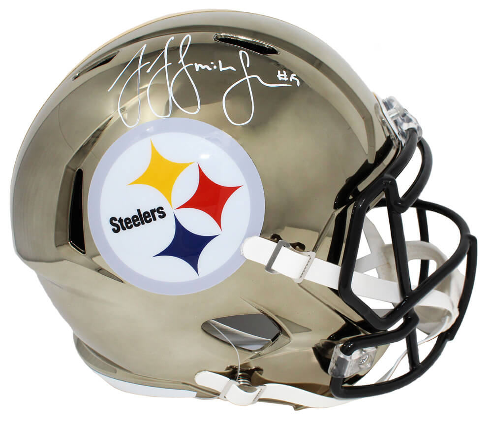 JuJu Smith Schuster Signed Pittsburgh Steelers Chrome Riddell Speed Full Size Replica Helmet - SMIREP323 - JuJu Smith Schuster Signed Pittsburgh Steelers Chrome Riddell Speed Full Size Replica Helmet product image