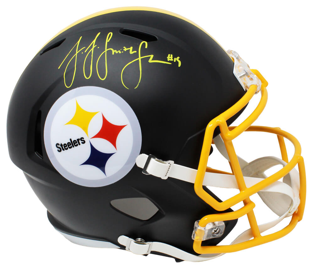 JuJu Smith Schuster Signed Pittsburgh Steelers Flat Black Matte Riddell Speed Full Size Replica Helmet - SMIREP324 - JuJu Smith Schuster Signed Pittsburgh Steelers Flat Black Matte Riddell Speed Full Size Replica Helmet product image