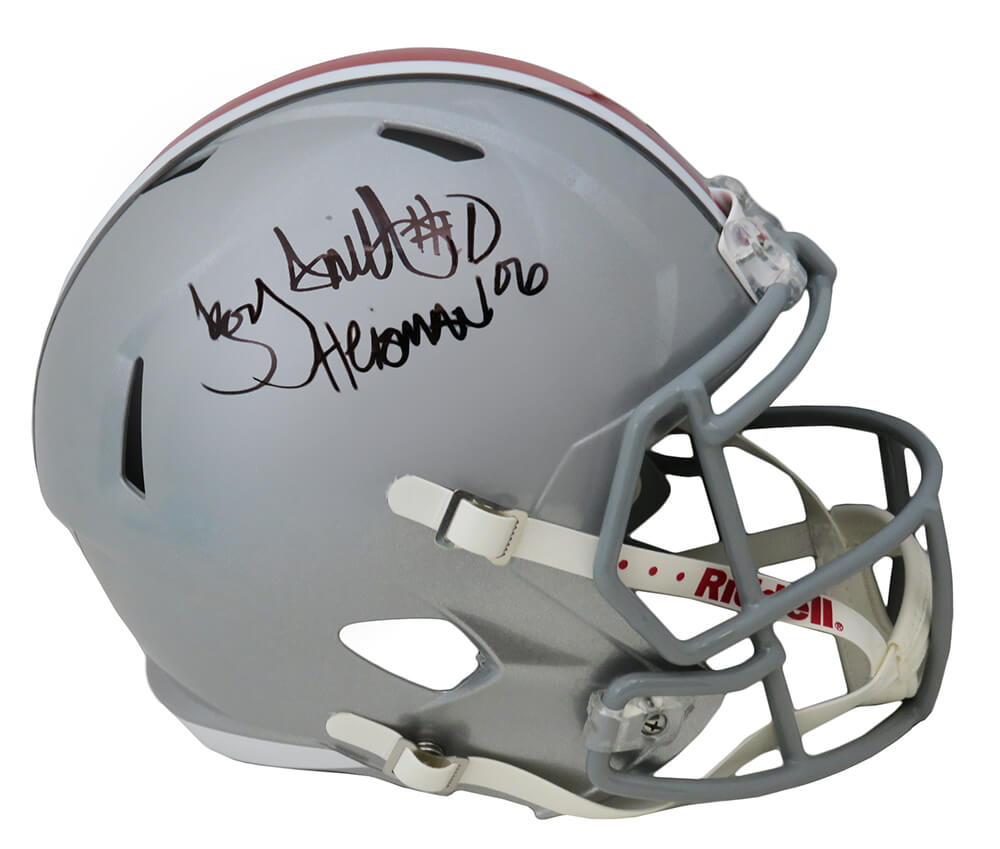 Troy Smith Signed Ohio State Buckeyes Riddell Full Size Speed Replica Helmet w/Heisman'06 - SMIREP350 - Troy Smith Signed Ohio State Buckeyes Riddell Full Size Speed Replica Helmet w/Heisman'06 product image