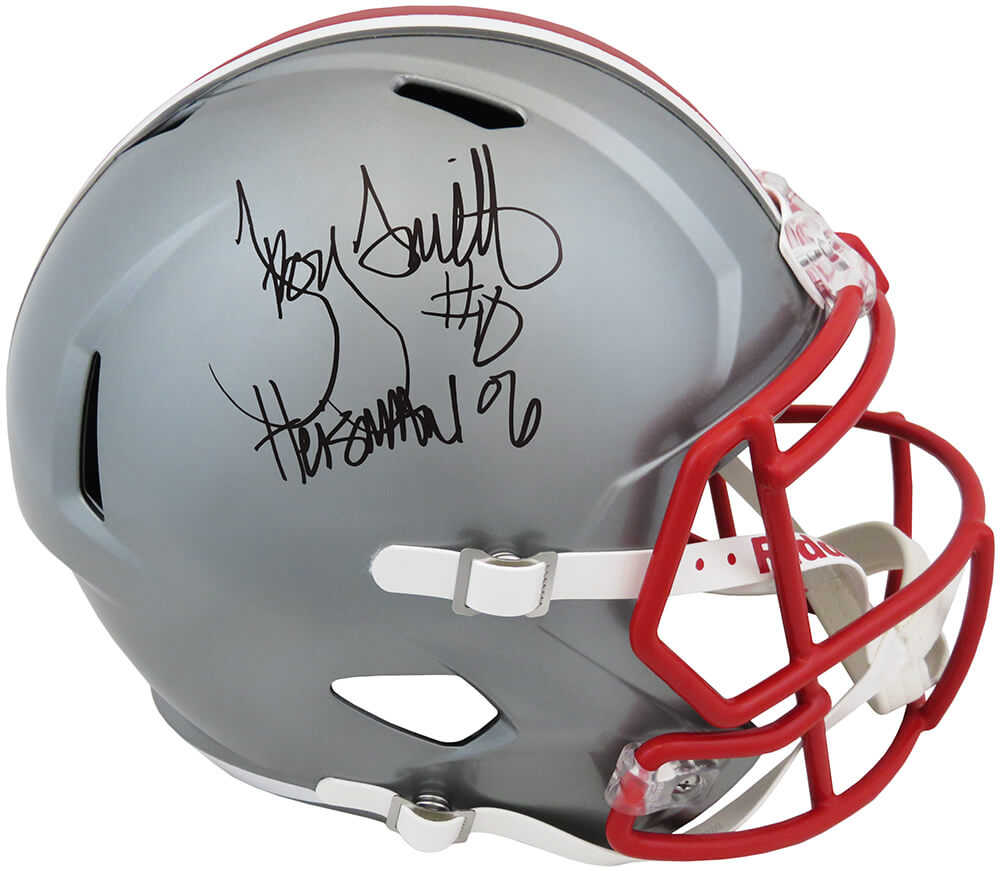 Troy Smith Signed Ohio State Buckeyes FLASH Riddell Full Size Speed Replica Helmet w/Heisman'06 - SMIREP353 - Troy Smith Signed Ohio State Buckeyes FLASH Riddell Full Size Speed Replica Helmet w/Heisman'06 product image