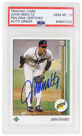 John Smoltz Signed Atlanta Braves 1989 Upper Deck Baseball Rookie Card #17 (PSA Encapsulated - Auto Grade 10) - SMOCAR102 - John Smoltz Signed Atlanta Braves 1989 Upper Deck Baseball Rookie Card #17 (PSA Encapsulated - Auto Grade 10) product image