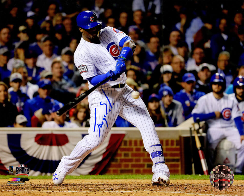 Jorge Soler Signed Chicago Cubs 2016 World Series Batting Action 8x10 Photo - SOL08P102 - Jorge Soler Signed Chicago Cubs 2016 World Series Batting Action 8x10 Photo product image