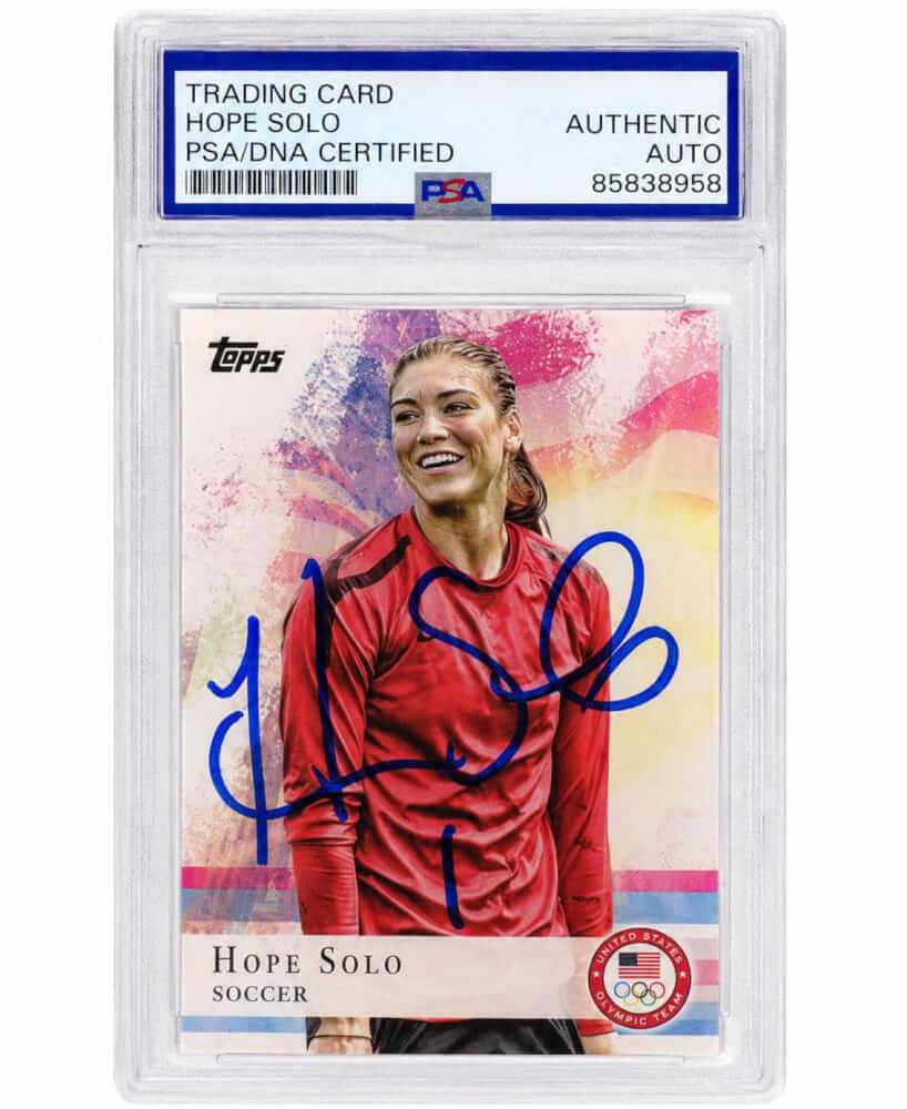 Hope Solo Signed 2012 Topps US Olympic Team Card #50 - (PSA Encapsulated) - SOLCAR500 - Hope Solo Signed 2012 Topps US Olympic Team Card #50 - (PSA Encapsulated) product image