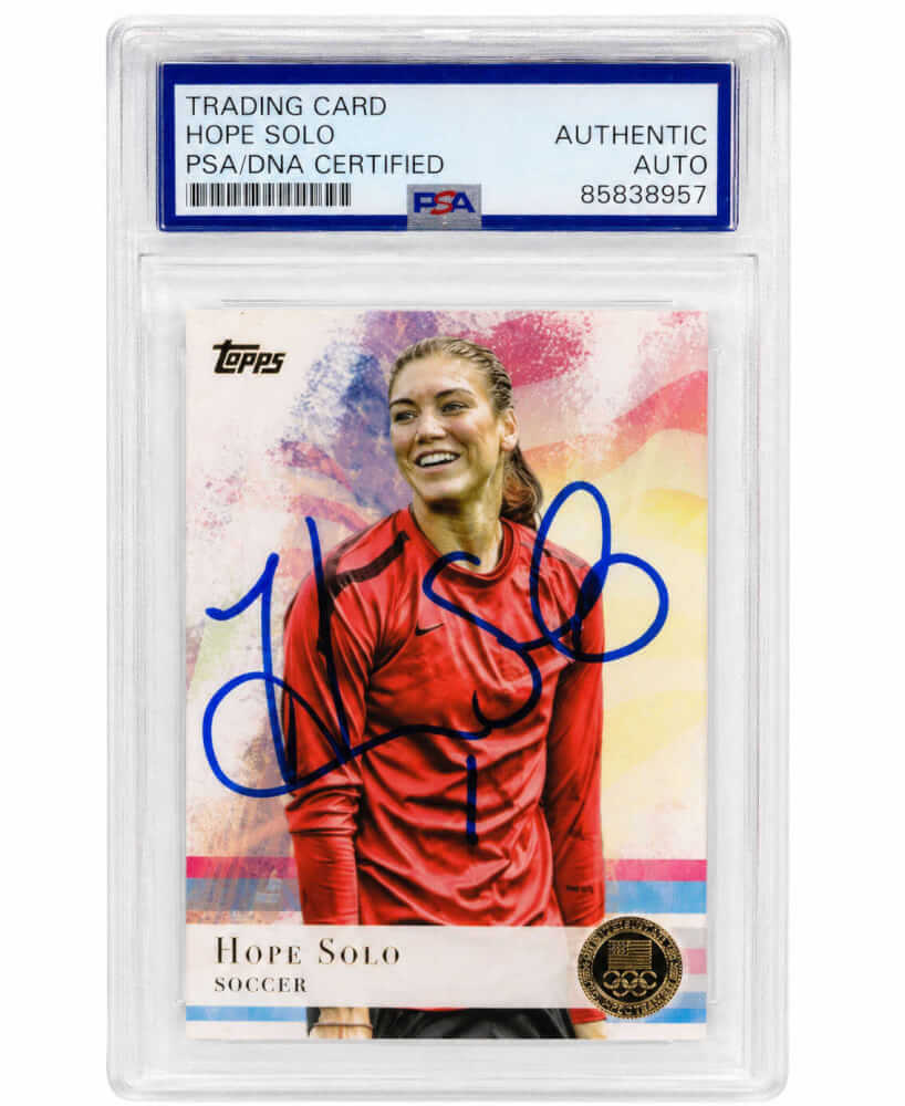 Hope Solo Signed 2012 Topps US Olympic Gold Card #50 - (PSA Encapsulated) - SOLCAR501 - Hope Solo Signed 2012 Topps US Olympic Gold Card #50 - (PSA Encapsulated) product image