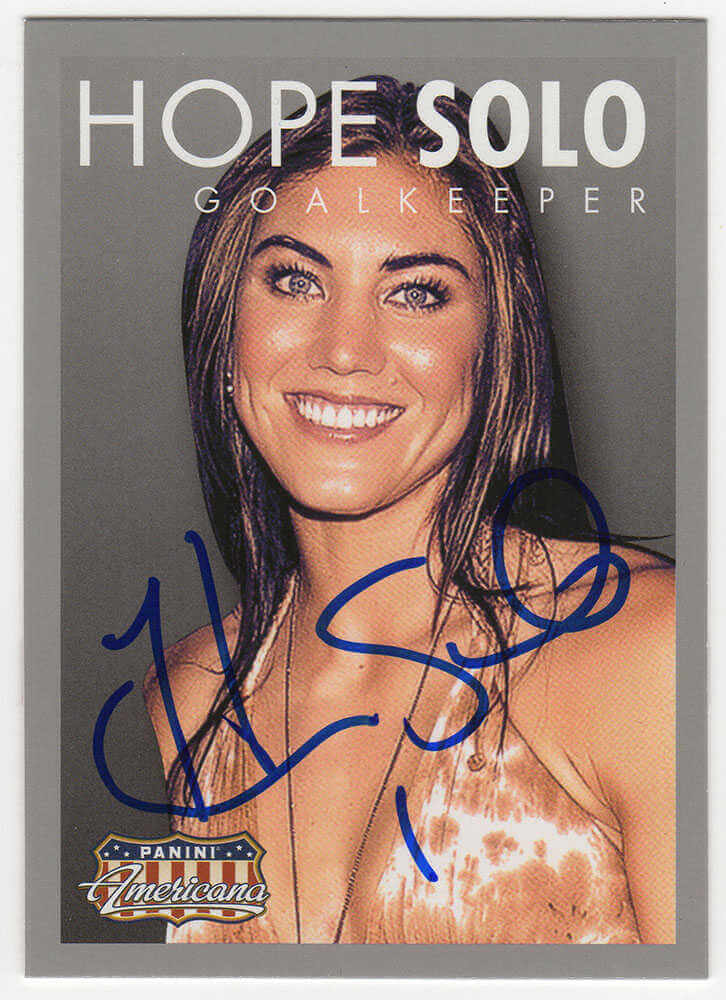 Hope Solo Signed 2015 Panini Americana Silver Trading Card #6 - SOLCAR502 - Hope Solo Signed 2015 Panini Americana Silver Trading Card #6 product image