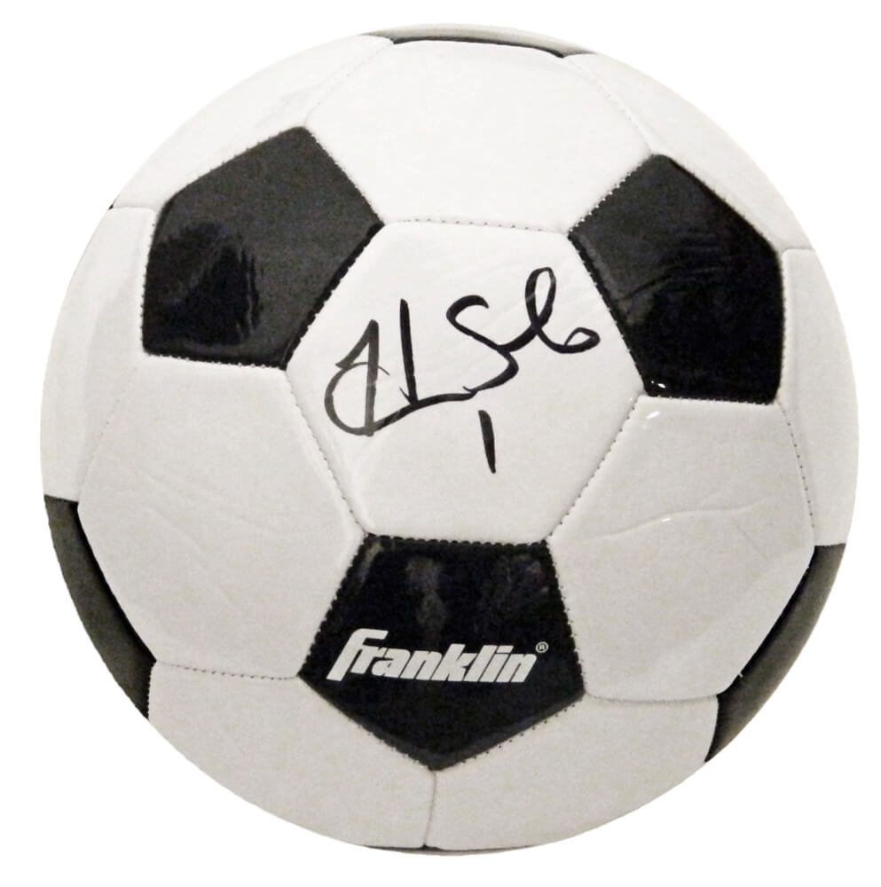 Hope Solo Signed Black & White Franklin Soccer Ball - SOLSCR500 - Hope Solo Signed Black & White Franklin Soccer Ball product image