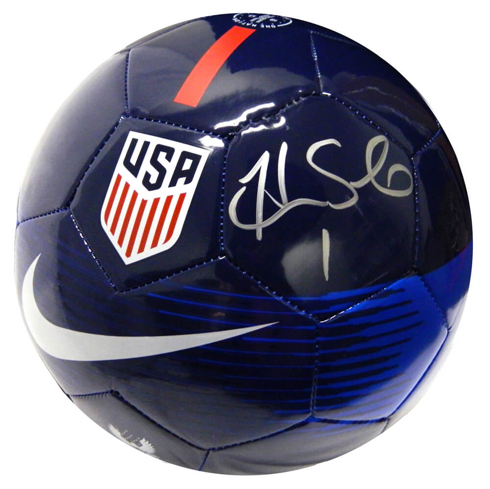 Hope Solo Signed United State Nike Blue Soccer Ball - SOLSCR502 - Hope Solo Signed United State Nike Blue Soccer Ball product image