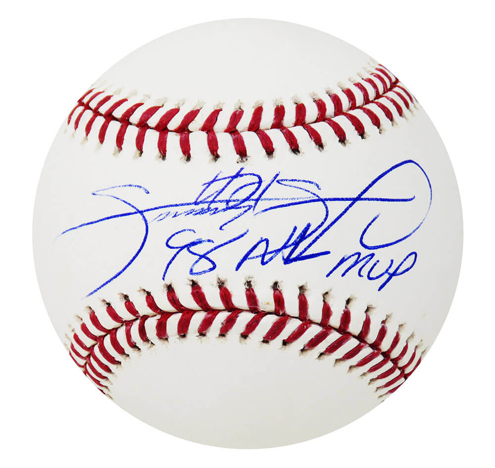 Sammy Sosa Signed Rawlings Official MLB Baseball w/98 NL MVP (Beckett) - SOSBSB100 - Sammy Sosa Signed Rawlings Official MLB Baseball w/98 NL MVP (Beckett) product image