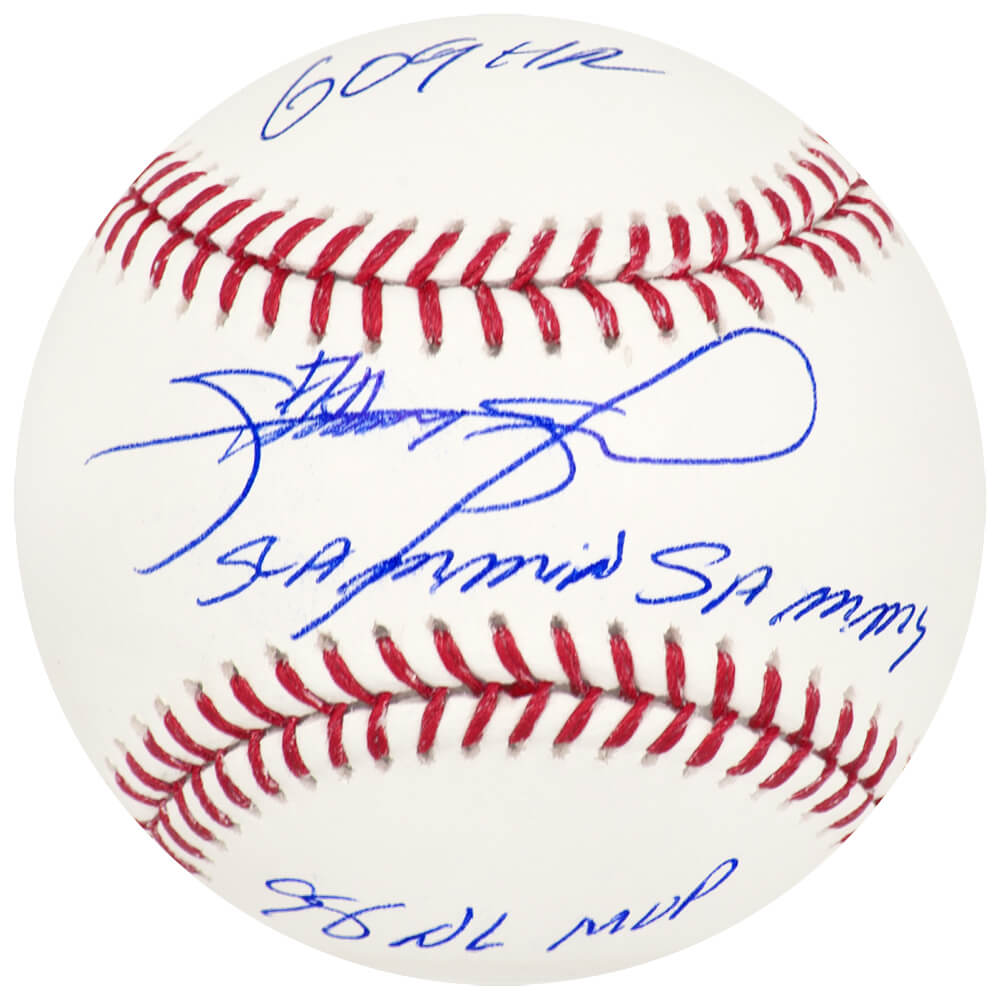 Sammy Sosa Signed Rawlings Official MLB Baseball w/Slammin Sammy, 609 HRs, 98 NL MVP - SOSBSB108 - Sammy Sosa Signed Rawlings Official MLB Baseball w/Slammin Sammy, 609 HRs, 98 NL MVP product image