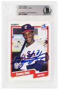 Sammy Sosa Signed Chicago White Sox 1990 Fleer Rookie Baseball Card #548 - (Beckett Encapsulated) - SOSCAR100 - Sammy Sosa Signed Chicago White Sox 1990 Fleer Rookie Baseball Card #548 - (Beckett Encapsulated) product image