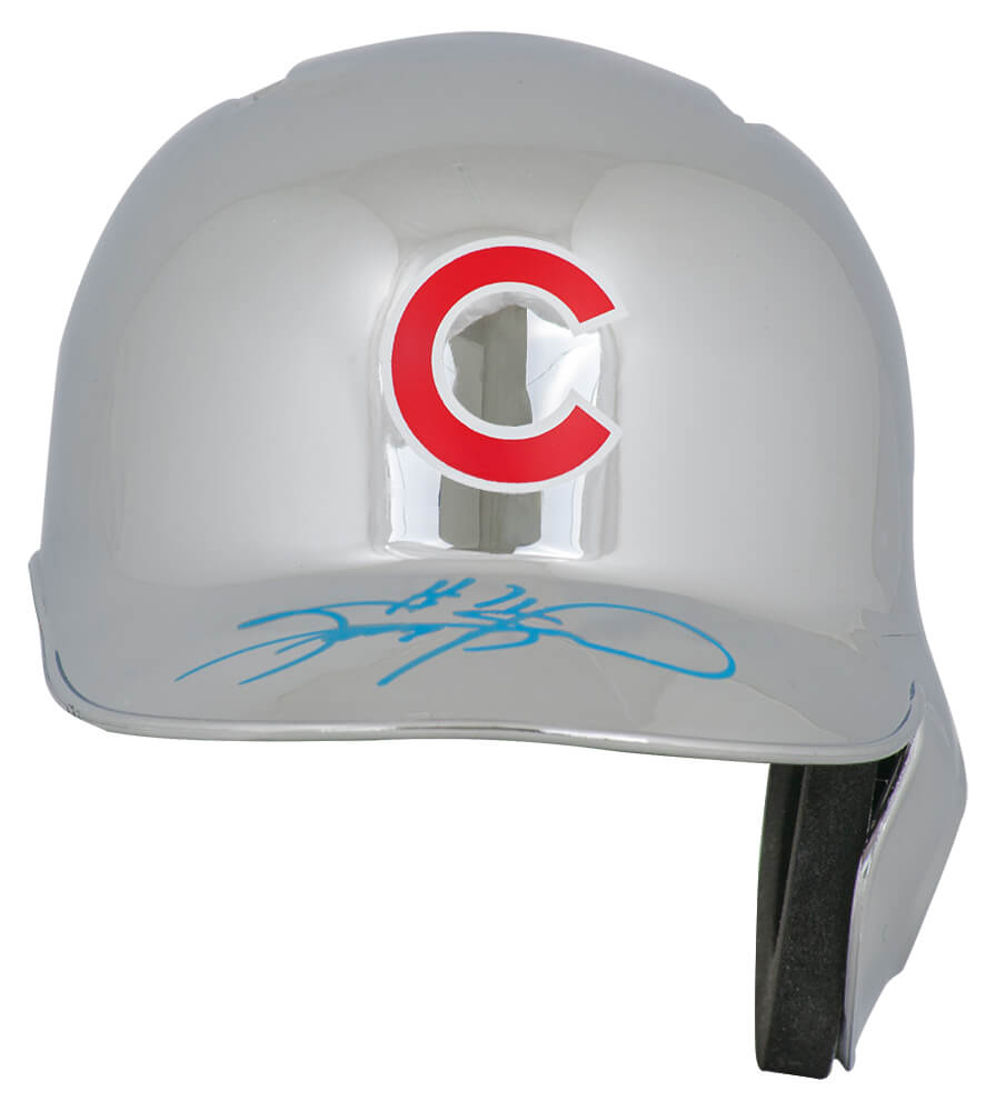 Sammy Sosa Signed Chicago Cubs Rawlings Chrome Mini Baseball Batting Helmet - SOSMIN101 - Sammy Sosa Signed Chicago Cubs Rawlings Chrome Mini Baseball Batting Helmet product image