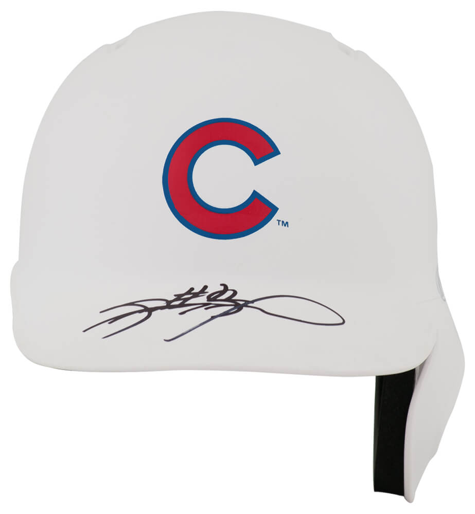 Sammy Sosa Signed Chicago Cubs Rawlings White Matte Mini Baseball Batting Helmet - SOSMIN102 - Sammy Sosa Signed Chicago Cubs Rawlings White Matte Mini Baseball Batting Helmet product image