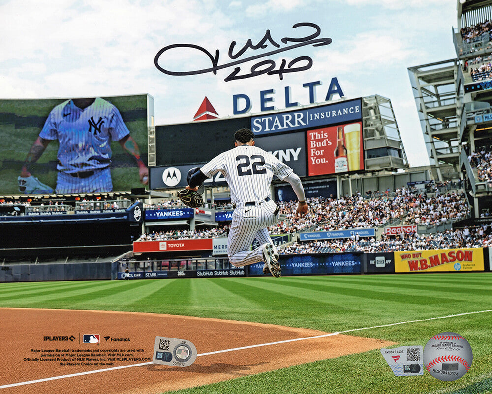 Juan Soto Signed New York Yankees Jump Onto Field 8x10 Photo - (Fanatics/MLB Holo) - SOT08P101 - Juan Soto Signed New York Yankees Jump Onto Field 8x10 Photo - (Fanatics/MLB Holo) product image