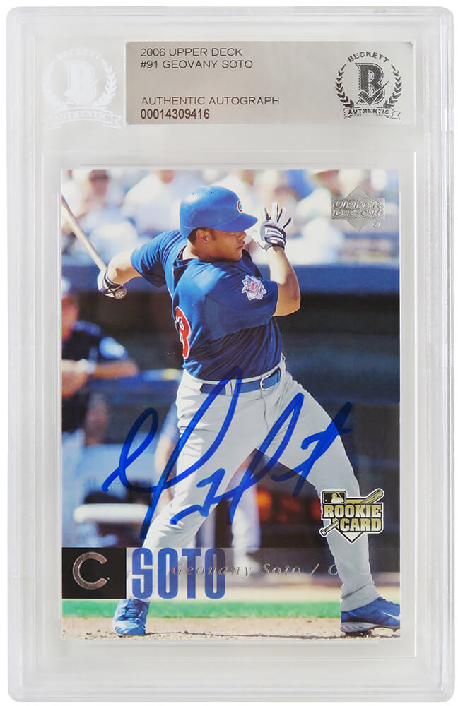Geovany Soto Signed Chicago Cubs 2006 Upper Deck Rookie Baseball Card #91 - (Beckett Encapsulated) - SOTCAR101 - Geovany Soto Signed Chicago Cubs 2006 Upper Deck Rookie Baseball Card #91 - (Beckett Encapsulated) product image