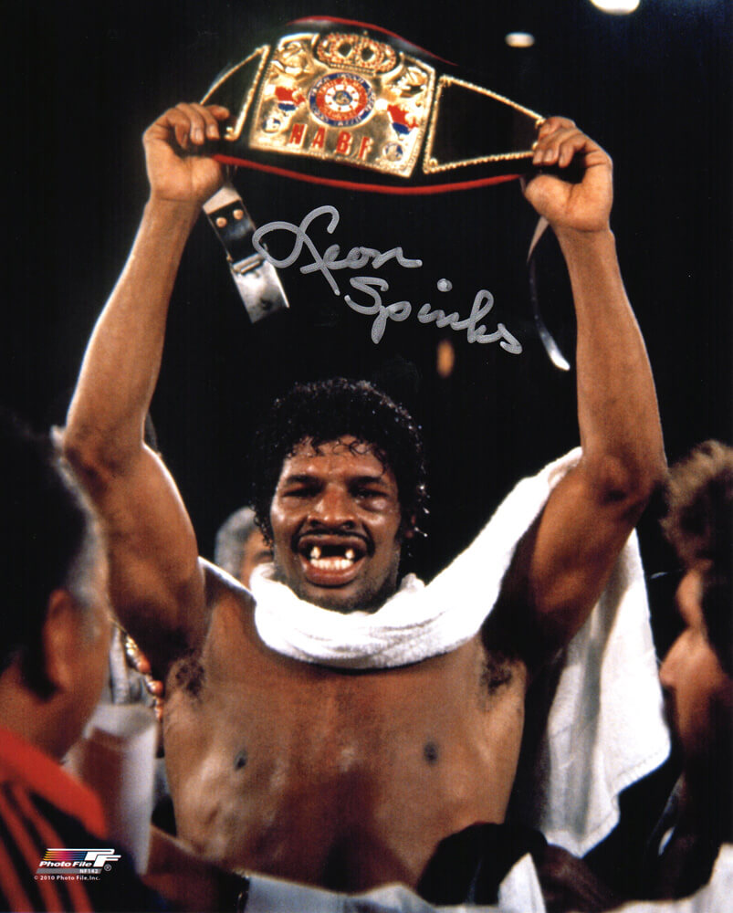Leon Spinks Signed Boxing Holding Championship Belt 8x10 Photo - SPI08P510 - Leon Spinks Signed Boxing Holding Championship Belt 8x10 Photo product image