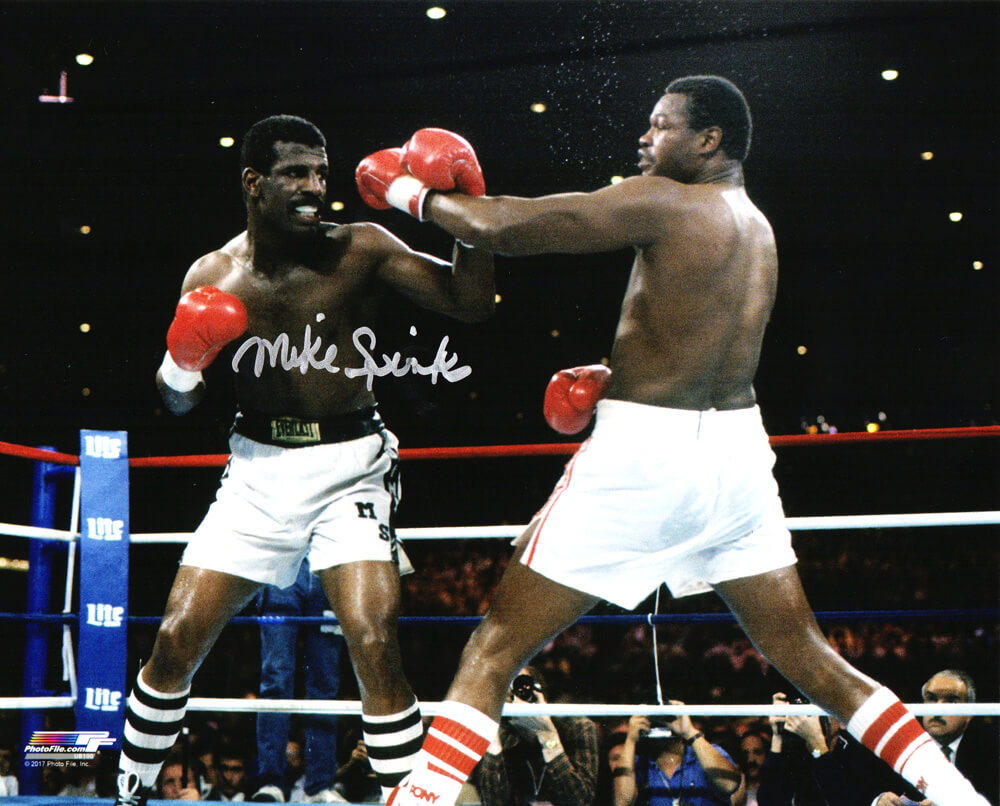 Michael (Mike) Spinks Signed Boxing vs Larry Holmes Action 8x10 Photo - SPI08P520 - Michael (Mike) Spinks Signed Boxing vs Larry Holmes Action 8x10 Photo product image
