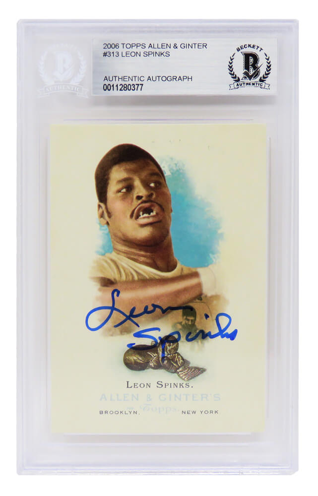 Leon Spinks Signed 2006 Topps Allen & Ginter Boxing Trading Card #313 - (Beckett Encapsulated) - SPICAR500 - Leon Spinks Signed 2006 Topps Allen & Ginter Boxing Trading Card #313 - (Beckett Encapsulated) product image
