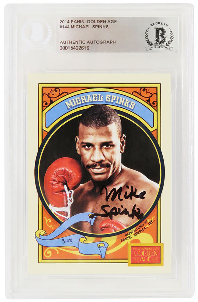 Michael (Mike) Spinks Signed 2014 Panini Golden Age Boxing Trading Card #144 - (Beckett Encapsulated) - SPICAR513 - Michael (Mike) Spinks Signed 2014 Panini Golden Age Boxing Trading Card #144 - (Beckett Encapsulated) product image