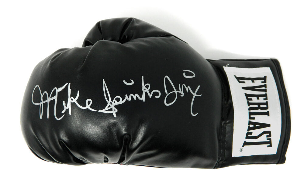 Michael (Mike) Spinks Signed Everlast Black Boxing Glove w/Jinx - SPIGLV514 - Michael (Mike) Spinks Signed Everlast Black Boxing Glove w/Jinx product image