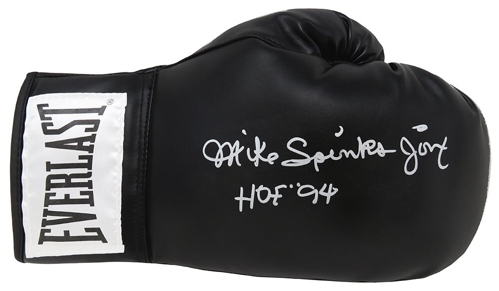 Michael (Mike) Spinks Signed Everlast Black Boxing Glove w/Jinx, HOF'94 - SPIGLV519 - Michael (Mike) Spinks Signed Everlast Black Boxing Glove w/Jinx, HOF'94 product image