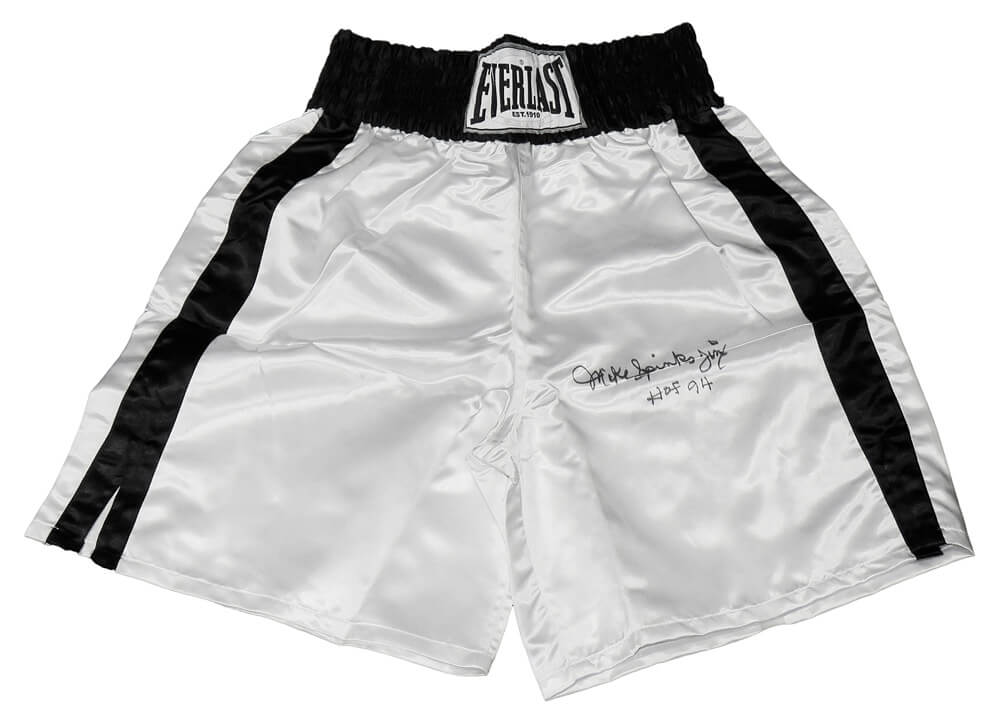 Michael (Mike) Spinks Signed Everlast White Boxing Trunks w/Jinx, HOF'94 - SPITRU511 - Michael (Mike) Spinks Signed Everlast White Boxing Trunks w/Jinx, HOF'94 product image